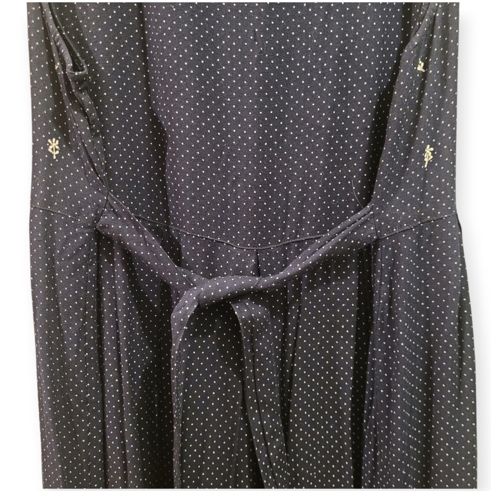 Vintage 90s April Cornell Floral Maxi Dress Cottagecore Tie Back Rayon XL 12-14 - Picture 8 of 12